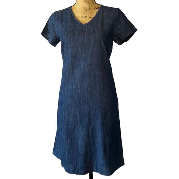 MERONA Blue Denim Straight Mini-to-Midi Dress XSmall - Picture 1 of 10